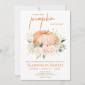 オレンジフローラスイートリトルカボチャ赤ちゃんシャワー 招待状 (正面)
