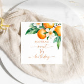 オレンジフローラスウィート16バースデーパーティー スタンダードカクテルナプキン