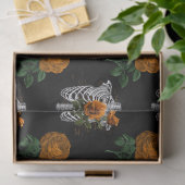 オレンジフローラスケルトントーソオンブラックデコページ 薄葉紙 (ギフト)