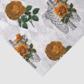 オレンジフローラスケルトントーソスオンホワイトデコページ 薄葉紙 (詳細)