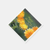 オレンジフローラゼンニア「ハッピーバースデー」 スタンダードカクテルナプキン (角)