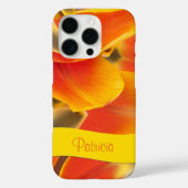 オレンジフローラチューリップフラワー花びら名前をカスタムする Case-Mate iPhoneケース (裏面)