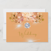 オレンジフローラディスコ日付結婚の セーブザデート (裏面)