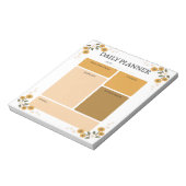 オレンジフローラデイリープランナーメモ帳 ノートパッド (回転)