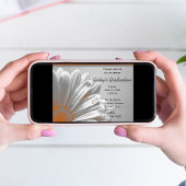 オレンジフローラハイライト卒業パーティー招待状 招待状