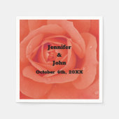 オレンジフローラバラアート開花秋の結婚式 スタンダードカクテルナプキン (正面)