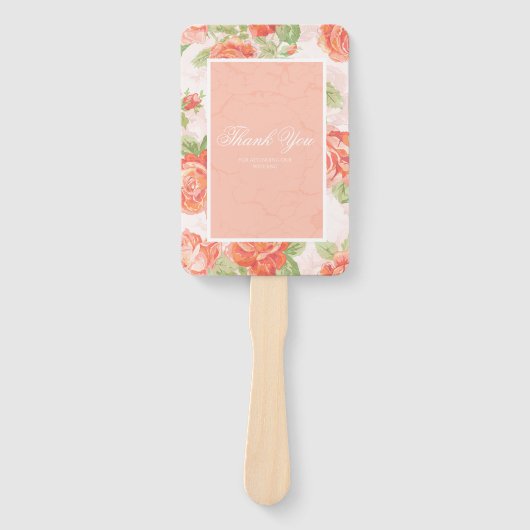 オレンジフローラバラハンドファン ハンドファン (正面)