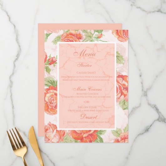 オレンジフローラバラフラットメニュー メニュー (正面/裏面インサイチュ)