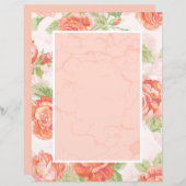 オレンジフローラバラ固定紙 (正面/裏面)