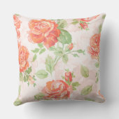 オレンジフローラバラ花装飾用クッション クッション (裏面)