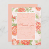 オレンジフローラバラ サンキューカード (正面/裏面)