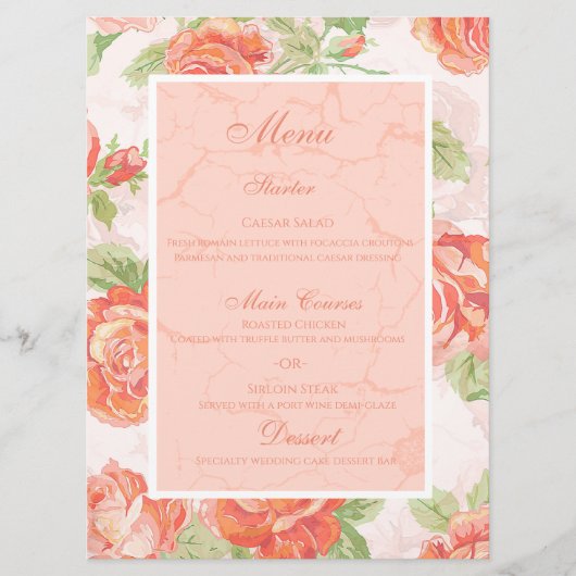 オレンジフローラバラ メニュー (正面)