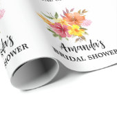 オレンジフローラブライダルシャワー ラッピングペーパー (ロールコーナー)