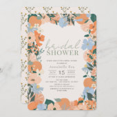 オレンジフローラブライダルシャワー 招待状 (正面/裏面)