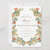 オレンジフローラリースブライダルシャワー招待 招待状 (正面)