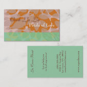 オレンジフローラリーフ葉インテリア名刺 名刺 (正面/裏面)