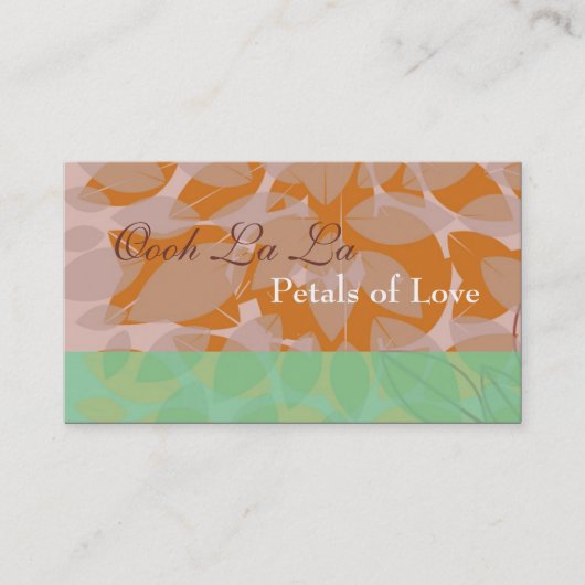 オレンジフローラリーフ葉インテリア名刺 名刺 (正面)
