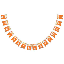 オレンジフローラ文字卒業パーティバンティングFLAG バンティングフラッグ