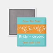 オレンジフローラ日付の保存 マグネット (正面/裏面)