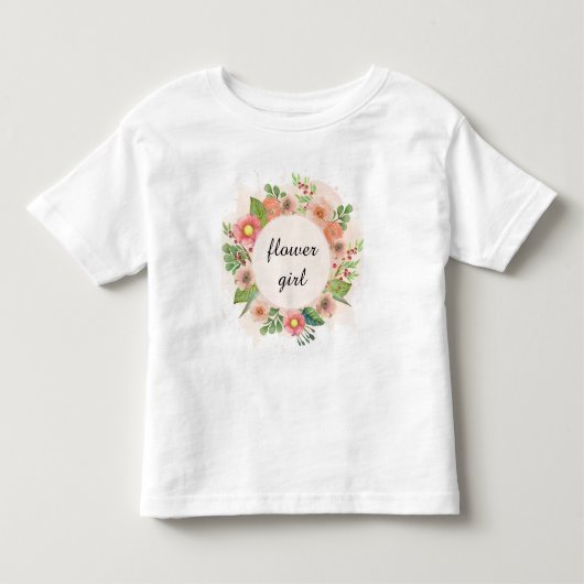 オレンジフローラ水カラーリース トドラーTシャツ (正面)