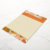 オレンジフローラ溝垂直箔文房具 箔招待状 (回転した状態)