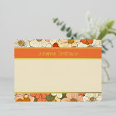 オレンジフローラ溝横箔文房具 箔招待状 (立ち正面)