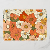 オレンジフローラ溝横箔文房具 箔招待状 (裏面)