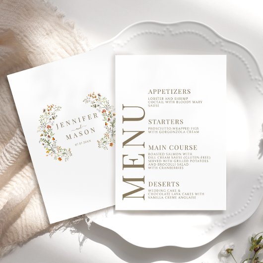 オレンジフローラ秋庭園の結婚式メニューカード エンクロージャーカード