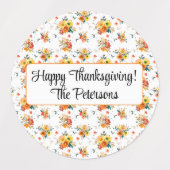 オレンジフローラ秋接着剤/防水 ラベル (デザイン1)