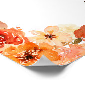 オレンジフローラ素朴カボチャ赤ちゃんシャワー ポスター (角)