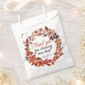 オレンジフローラ結婚リース フェイバーバッグ (クリップ留めされた状態)