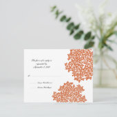 オレンジフローラ結婚式のRSVP 出欠カード (スタンド正面)