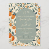 オレンジフローラ結婚式招待状 招待状 (正面/裏面)