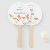オレンジフローラ結婚式 プログラムファン ハンドファン (正面&裏面)