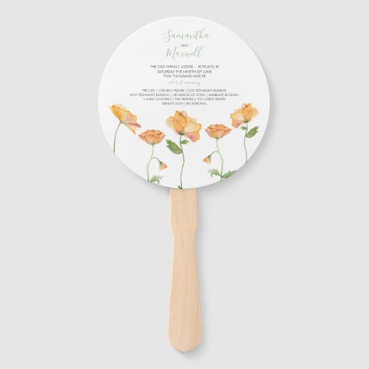 オレンジフローラ結婚式 プログラムファン ハンドファン (正面)