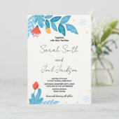 オレンジフローラ雪結婚式招待状 招待状 (スタンド正面)