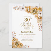 オレンジフローラ80th誕生日パーティー 招待状 (正面)