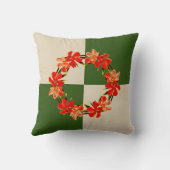 オレンジフローラ |オレアンダー |グリーン&カーキ クッション (裏面)