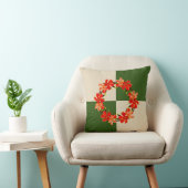 オレンジフローラ |オレアンダー |グリーン&カーキ クッション (椅子)