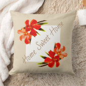 オレンジフローラ |カーキ&ホワイト |ホームスイートホーム クッション (ブランケット)