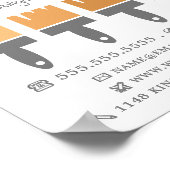 オレンジブグラデーションラシ，画家&デコレータ ポスター (角)