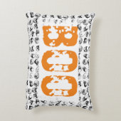 オレンジブハロウィン不気味スカルパターン アクセントクッション (裏面(縦))