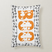 オレンジブハロウィン不気味スカルパターン アクセントクッション (正面(垂直))