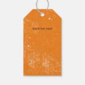 オレンジブハロウィン不気味スカルパターン ギフトタグ (裏面)