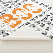 オレンジブハロウィン不気味スカルパターン シェルパブランケット (3/4)