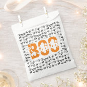 オレンジブハロウィン不気味スカルパターン フェイバーバッグ (クリップ留めされた状態)