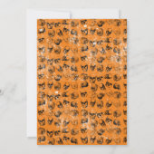 オレンジブハロウィン不気味スカル誕生日 招待状 (裏面)