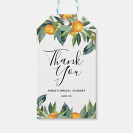 オレンジブライダルシャワーサンキューユーメッセージカード ギフトタグ