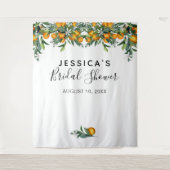 オレンジブライダルシャワーバックドロップフォトブース タペストリー (正面)