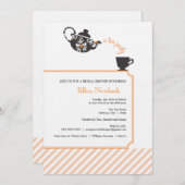 オレンジブライダルシャワー招待-ティー 招待状 (正面/裏面)